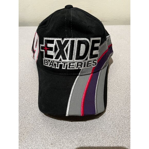 Vintage Exide Batteries Snapback Hat Nascar Racing Team 99 Jeff Burton Black - Picture 1 of 12